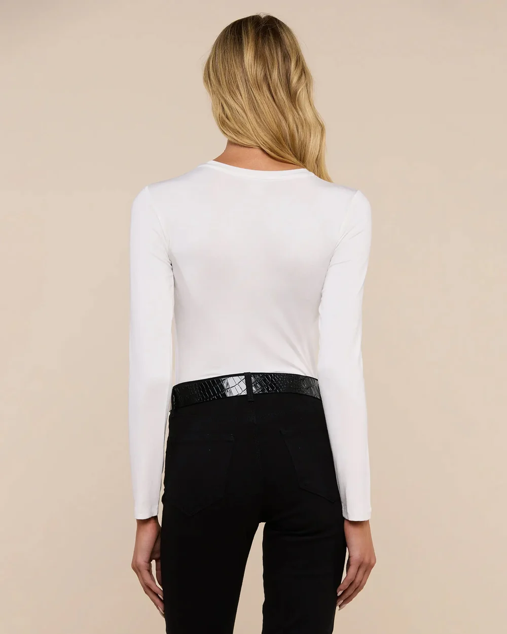 TESS LONG SLEEVE TEE / WHITE - Image 4