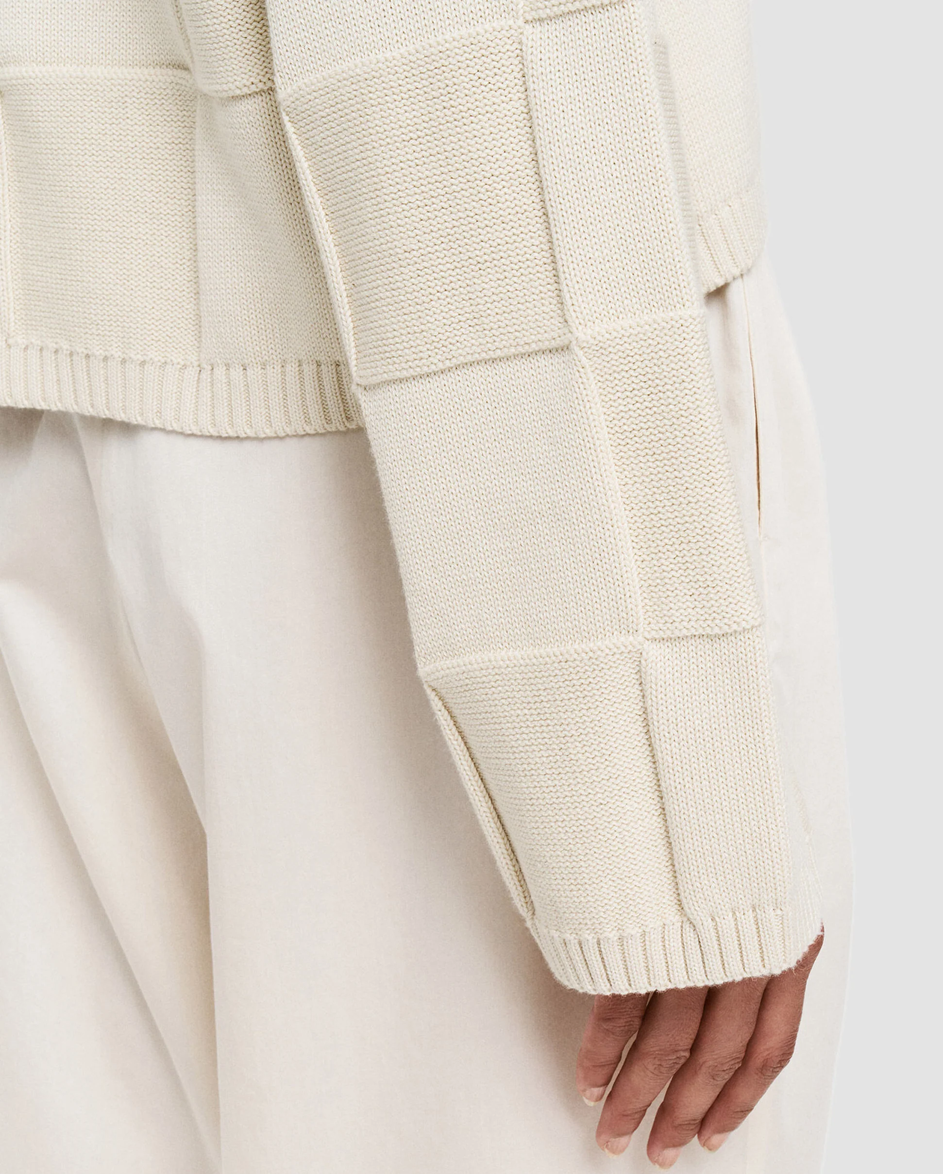 TEXTURED VICHY CREWNECK / PAPYRUS - Image 5