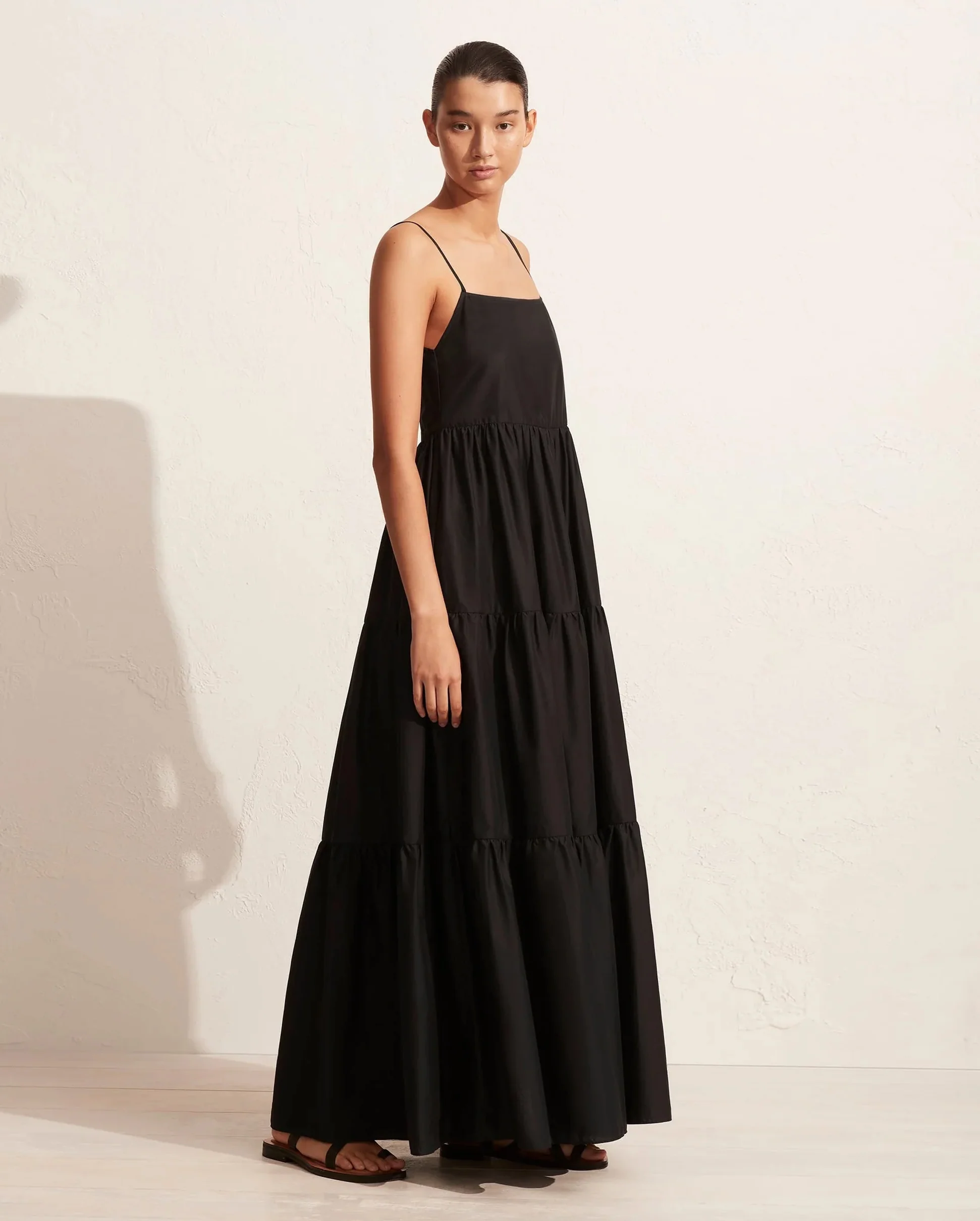 TIERED LOW BACK SUNDRESS / BLACK - Image 2