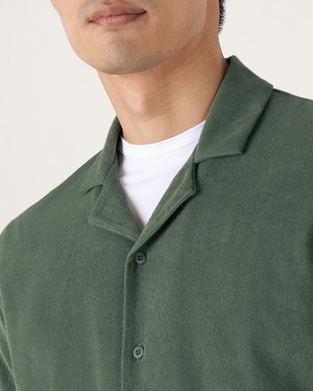 TOWELLING CAMP COLLAR / DUSK GREEN - Image 5