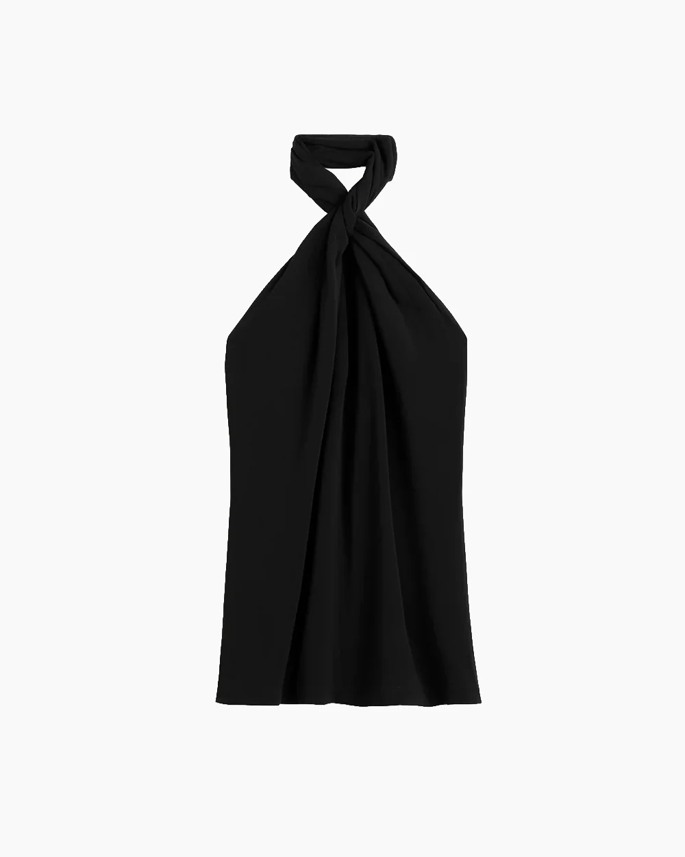 TWISTED JERSEY HALTER TOP / BLACK - Image 5