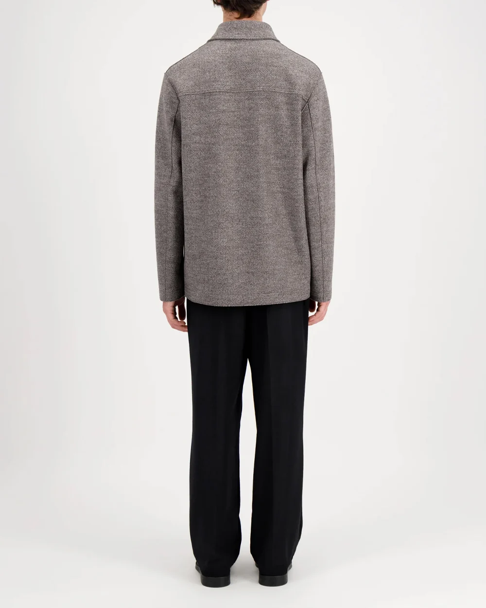 UTILITY JACKET JACQUARD / BROWN HERRINGBONE - Image 4