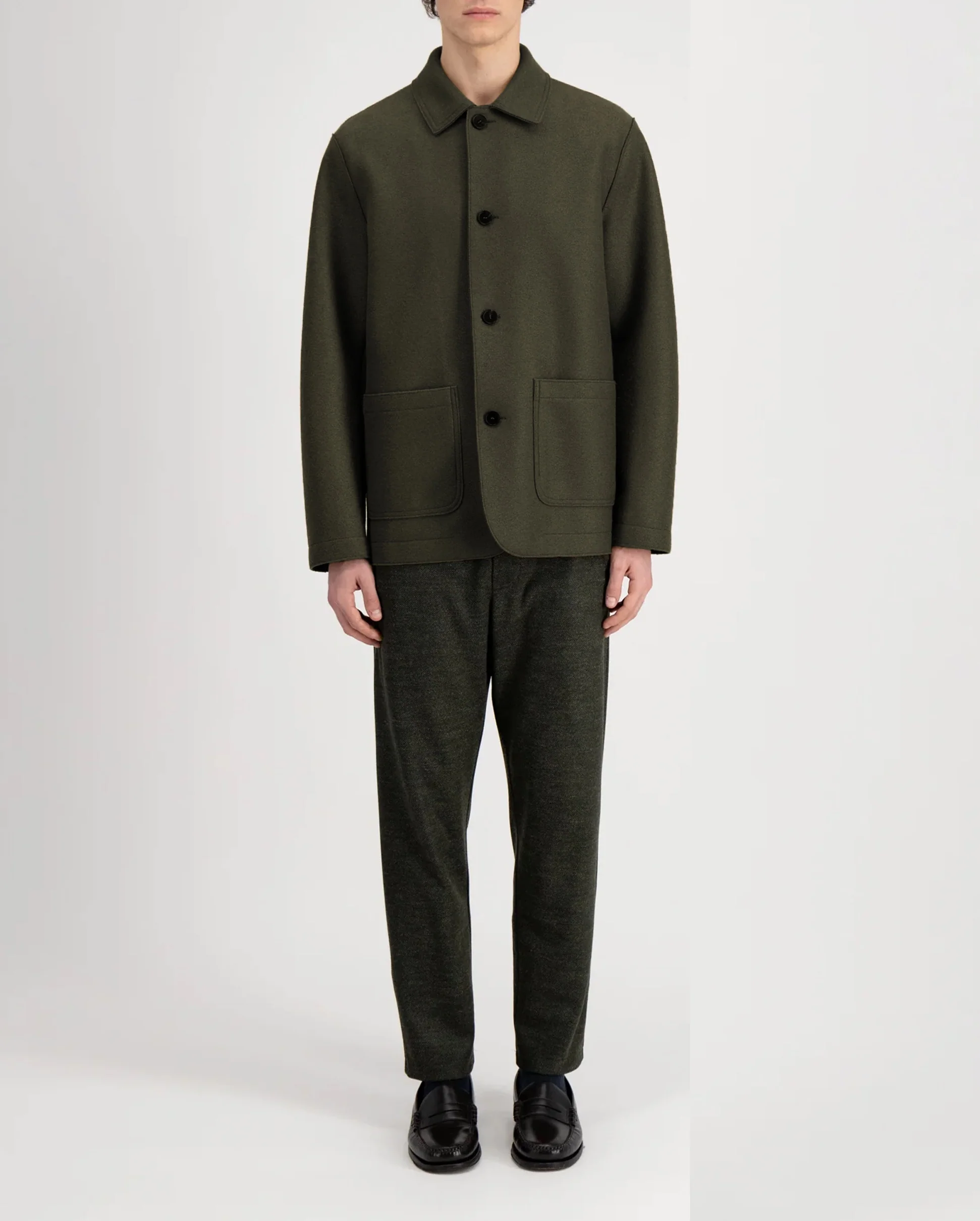 UTILITY PRESSED WOOL JACKET / HUNTING GREEN - Image 4