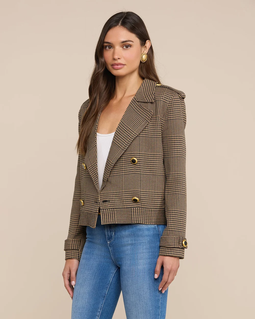 XOEY CROPPED TRENCH / PLAID - Image 2